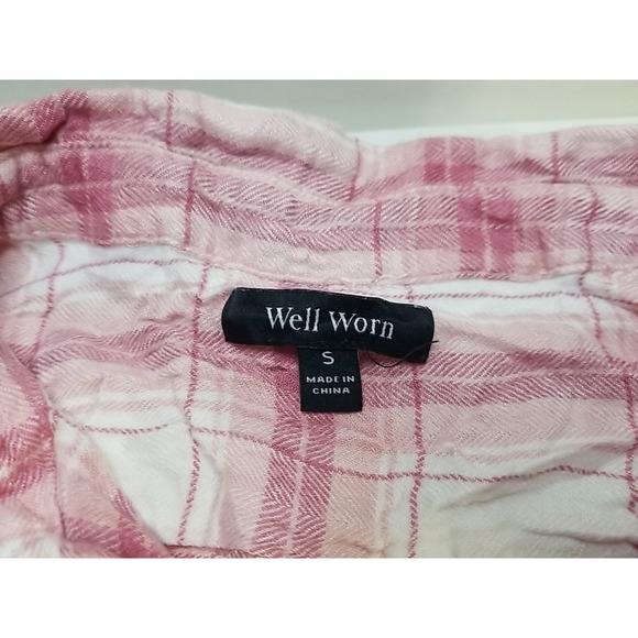 Well Worn Womens Flannel Plaid Long Sleeve Button‎ Up Shirt Small - Picture 2 of 6